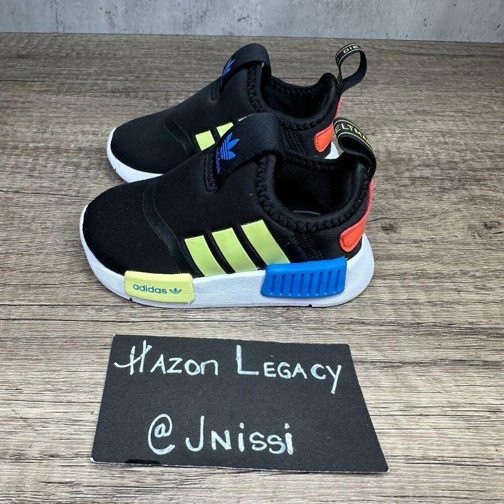 Adidas NMD 360‎ I [GX8393] Toddler Blk/Neon Yellow/Blue  Sneakers~Size 4K